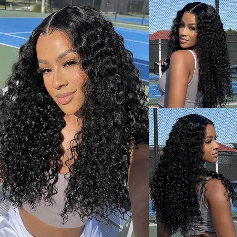 eullair PartingMax Glueless Wig Deep Wave 7x6 9x6 Lace Front Wig Bleached Knots Ready To Go Pre Plucked Hairline Bye Bye Knots Human Hair Wigs