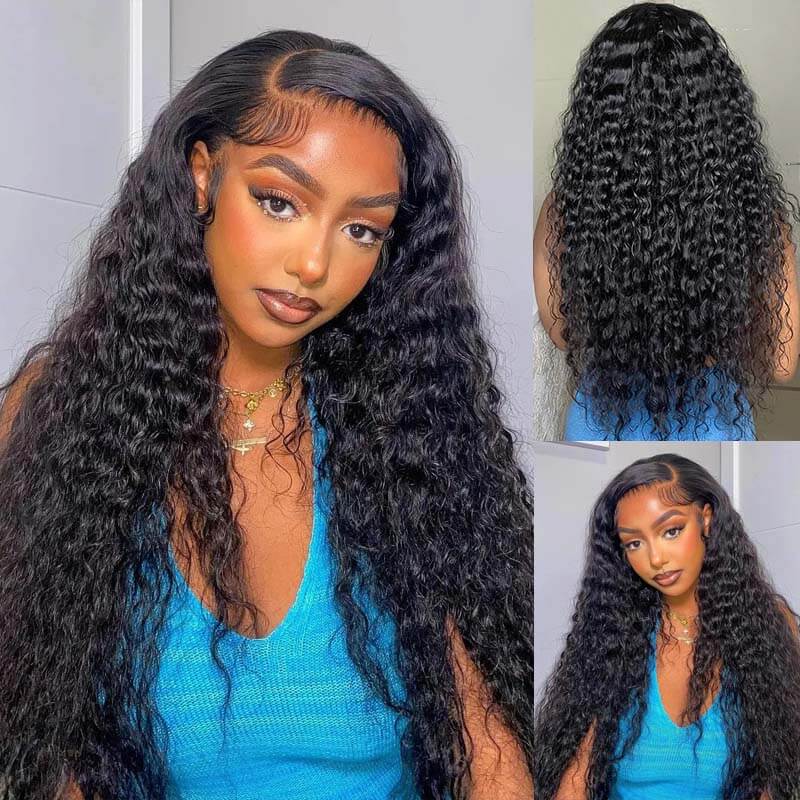 eullair PartingMax Glueless Wig Deep Wave 7x6 9x6 Lace Front Wig Bleached Knots Ready To Go Pre Plucked Hairline Bye Bye Knots Human Hair Wigs