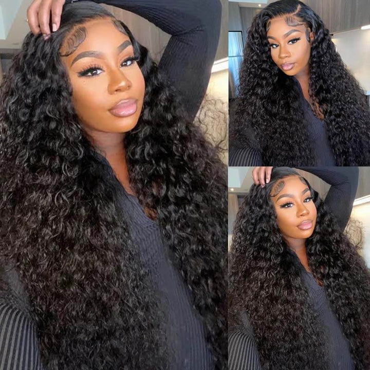 eullair PartingMax Glueless Wig Deep Wave 7x6 9x6 Lace Front Wig Bleached Knots Ready To Go Pre Plucked Hairline Bye Bye Knots Human Hair Wigs