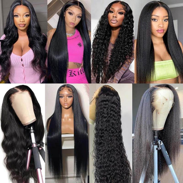 Flash Sale | eullair Most Affordable Straight/Body Wave/Curly/Yaki Straight Human Hair 4x4/13x4/13x6 Lace Frontal Wigs For Black Women