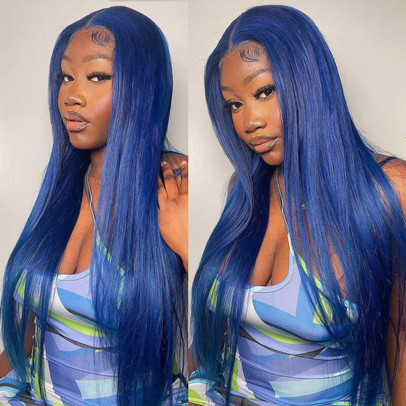 Flawless Blue! eullair Navy Blue Human Hair Lace Frontal Wig | TikTok