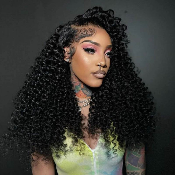 eullair New Exotic Curly Human Hair Lace Frontal Wig Deep Curly Transparent 4x4 13x4 13x6 Lace Wigs For Women