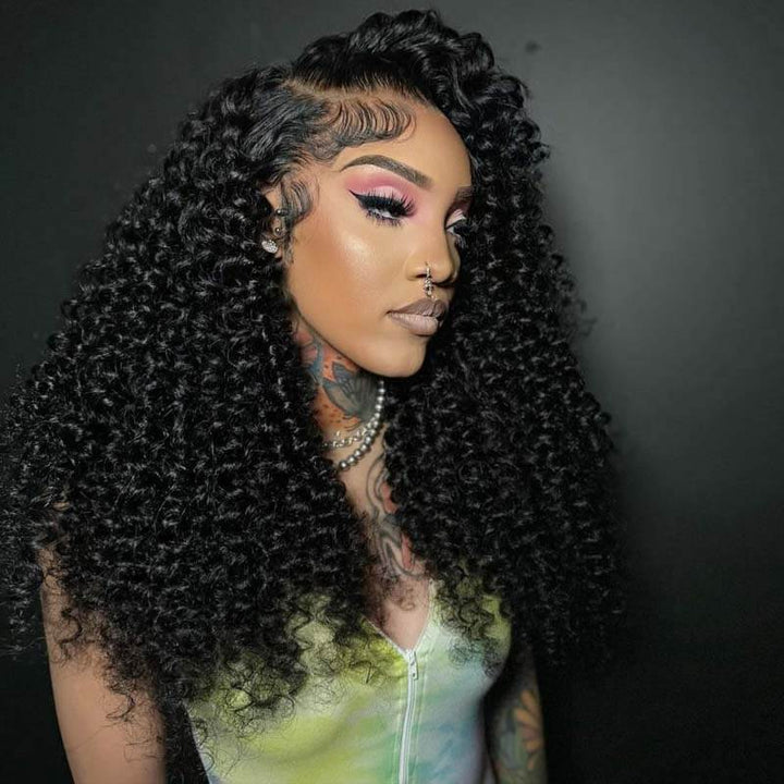 eullair New Exotic Curly Human Hair Lace Frontal Wig Deep Curly Transparent 4x4 13x4 13x6 Lace Wigs For Women