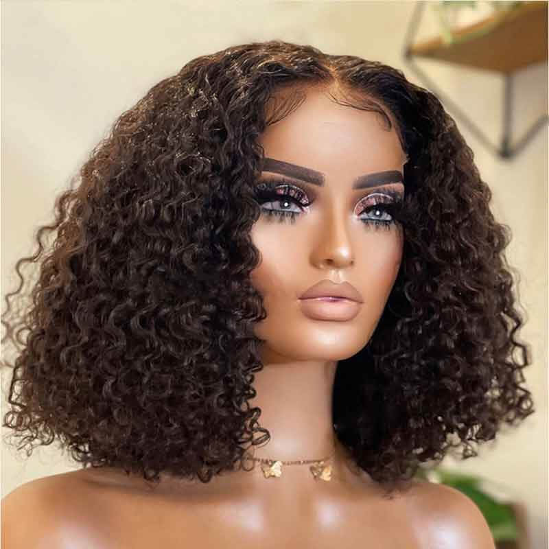 Flash Sale $99=2 Human Hair BOB Wigs| Buy 4x4 Lace Closure Curly Bob Wig Get a Straight 4x4 Bob Wig for Free