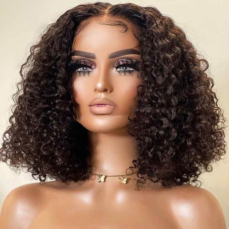 Flash Sale $99=2 Human Hair BOB Wigs| Buy 4x4 Lace Closure Curly Bob Wig Get a Straight 4x4 Bob Wig for Free