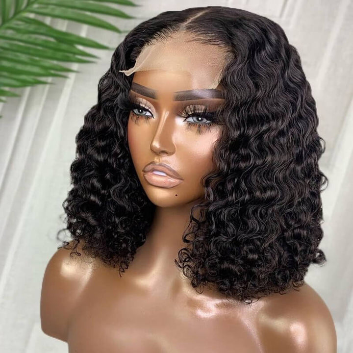 Flash Sale $99=2 Human Hair BOB Wigs| Buy 4x4 Lace Closure Curly Bob Wig Get a Straight 4x4 Bob Wig for Free