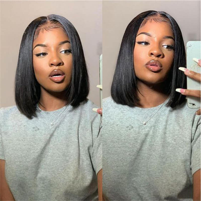 Flash Sale $99=2 Human Hair BOB Wigs| Buy 4x4 Lace Closure Curly Bob Wig Get a Straight 4x4 Bob Wig for Free