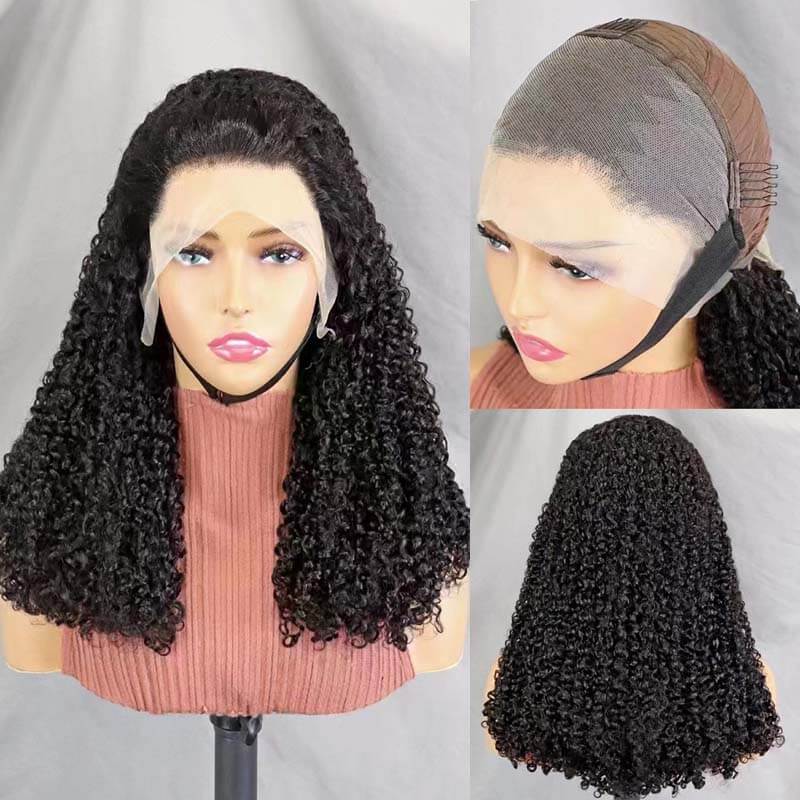 Flash Sale| eullair Must Have #1b/#4/30 Highlight Piano Color Fluffy Pixie Curly Double Drawn 13x4 Lace Frontal Wig 250% Density