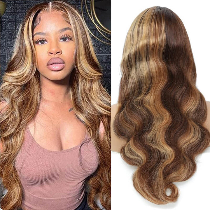 Flash Sale $169=26inch Pre Colored 13x6 Lace Frontal Wig Body Wave/Straight Human Hair Wig For Black Women