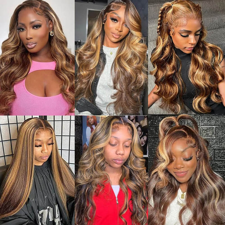 Flash Sale $169=26inch Pre Colored 13x6 Lace Frontal Wig Body Wave/Straight Human Hair Wig For Black Women