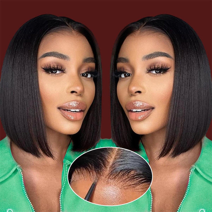 Flash Sale|eullair Short Curly Glueless Bob Wig Lace Front Human Hair Wigs Straight/Body Wave Lace Frontal Wig For Women