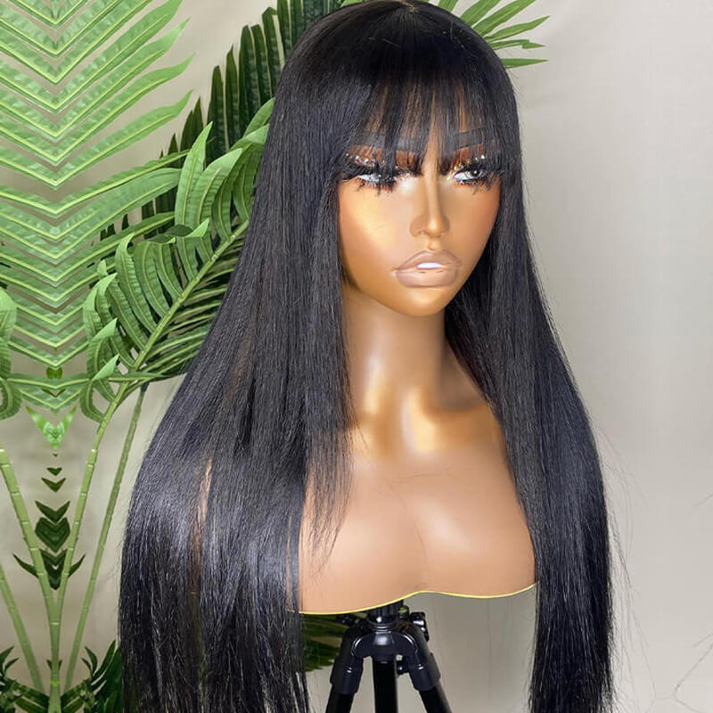 eullair Butterfly Haircut Straight Human Hair Wigs Layered Cut Bangs 4x4 5x5 13x4 Lace Wigs For Black Women