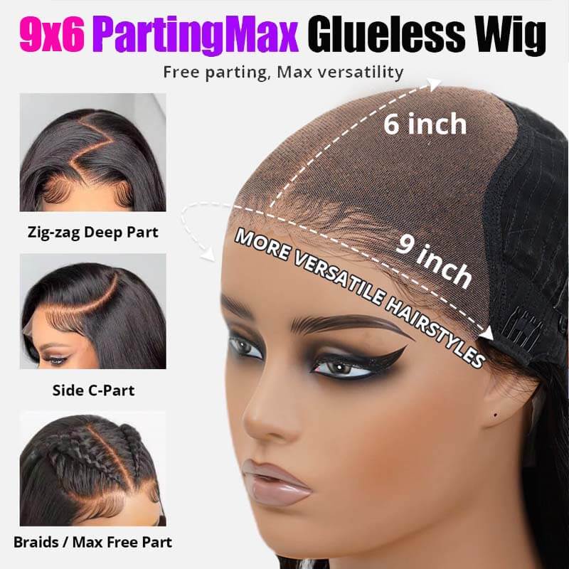 eullair PartingMax Glueless Wig Deep Wave 7x6 9x6 Lace Front Wig Bleached Knots Ready To Go Pre Plucked Hairline Bye Bye Knots Human Hair Wigs