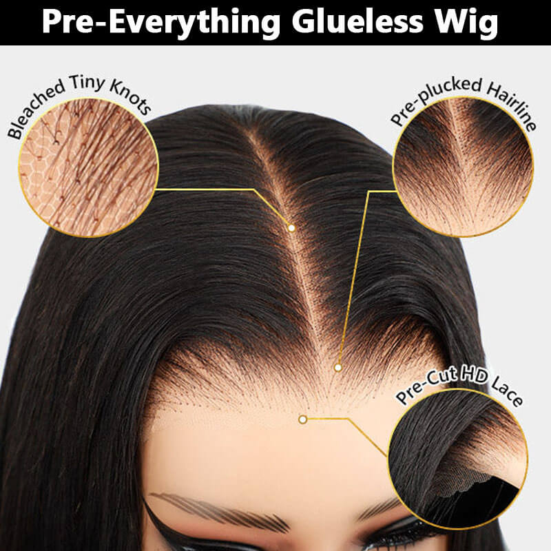 eullair PartingMax Glueless Wig Deep Wave 7x6 9x6 Lace Front Wig Bleached Knots Ready To Go Pre Plucked Hairline Bye Bye Knots Human Hair Wigs