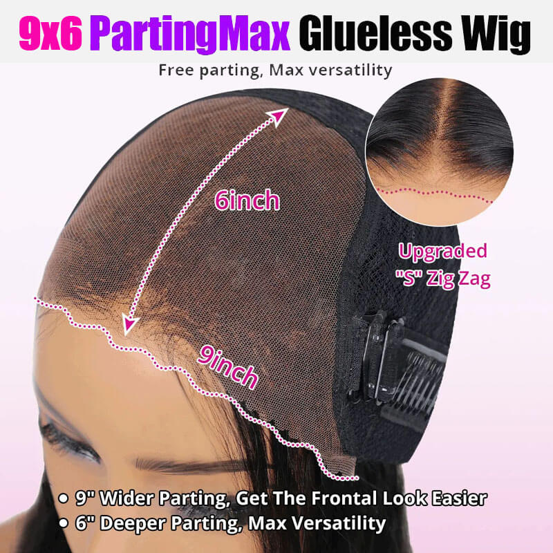 eullair PartingMax Glueless Wig Deep Wave 7x6 9x6 Lace Front Wig Bleached Knots Ready To Go Pre Plucked Hairline Bye Bye Knots Human Hair Wigs