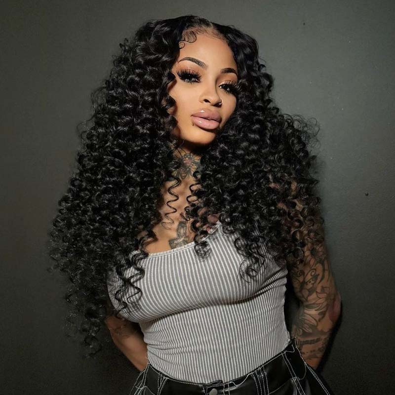 eullair New Wand Curly Lace Frontal Human Hair Wig 4x4 13x4 13x6 Lace Wigs For Black Women 22-32inch