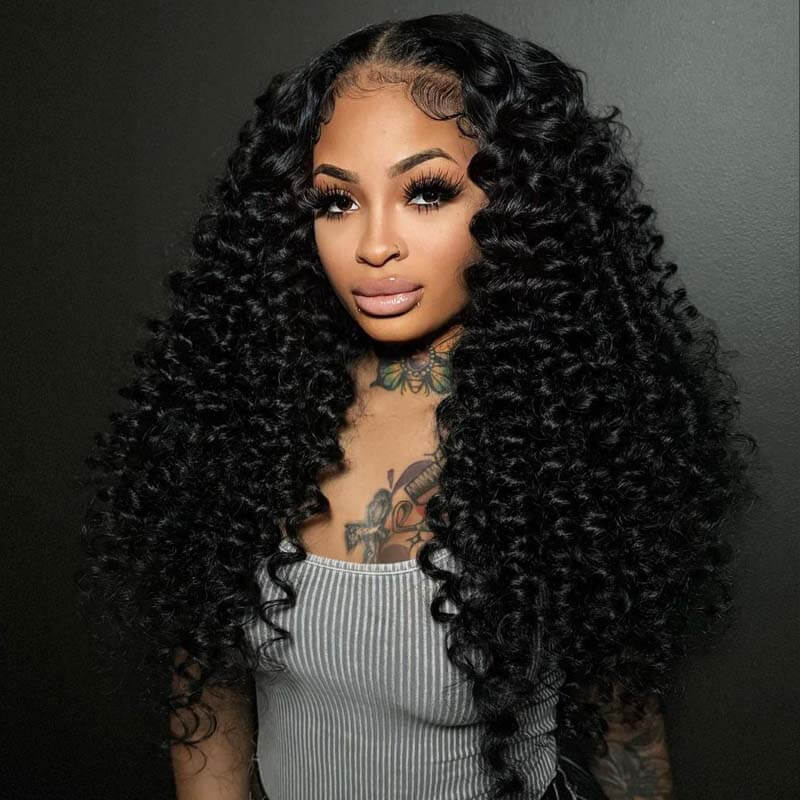 eullair New Wand Curly Lace Frontal Human Hair Wig 4x4 13x4 13x6 Lace Wigs For Black Women 22-32inch